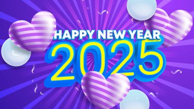 Mavi Sarı ve Mor Yeni Yıl Mor Tasarım Arkaplanı