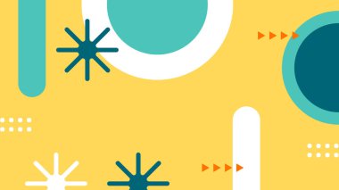 Retro Şekilli Renkli Soyut Geometrik Desen