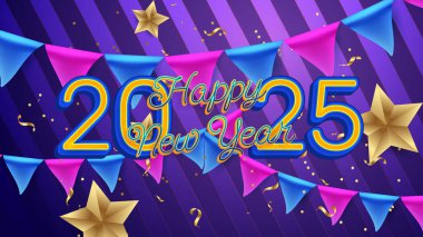 Renkli Yeni Yıl Kutlaması 2025 Tasarım Arkaplanı