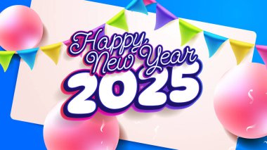 Renkli Yeni Yıl Kutlaması 2025 Tasarım Arkaplanı