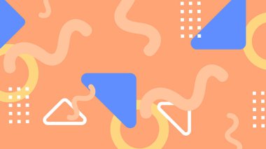 Renkli Şekillere sahip enerjik Soyut Geometrik Arkaplan. Web Tasarımı, Pazarlama Malzemeleri ve Sanatsal Projeler için ideal