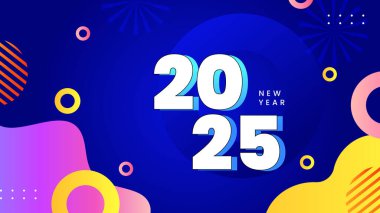 Renkli Soyut Mutlu Yıllar 2025 Tasarım Arkaplanı