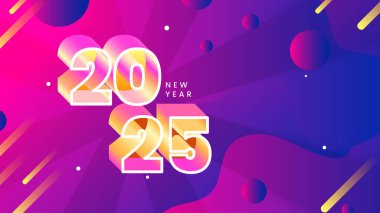Pembe Turuncu ve Mor Mor Zarif 2025 Yeni Yıl Etkinlik Tasarımı Arkaplanı