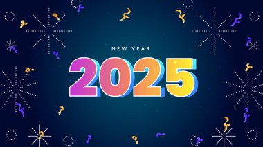 Renkli Basit Mutlu Yıllar 2025 Tasarım Arkaplanı