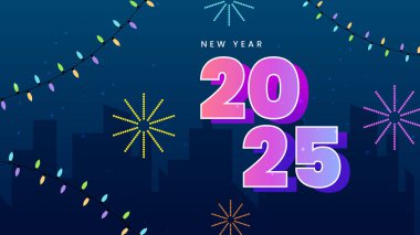 Mavi Pembe ve Mor Mor Mor Kutlama 2025 Tasarım Arkaplanı