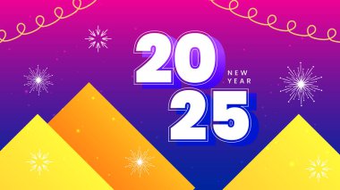 Mor Mor Mor Sarı ve Beyaz Kutlama 2025 Tasarım Arkaplanı