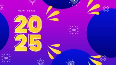 Mor Mor Mor Mor ve Sarı Stili Yeni Yıl Tasarım Arkaplanı