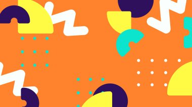 Renkli Şekillere sahip canlı Geometrik Soyut Arkaplan. Canlı Geometrik Şekiller ve Kalın Renkler içeren Oyuncu ve Dinamik Soyut Bir Arkaplan Modern ve Enerjik Tasarım Oluştur