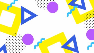 Renkli Şekillere sahip canlı Geometrik Soyut Arkaplan. Canlı Geometrik Şekiller ve Kalın Renkler içeren Oyuncu ve Dinamik Soyut Bir Arkaplan Modern ve Enerjik Tasarım Oluştur