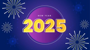 Mor Mor Mor Mor ve Sarı Yeni Yıl Tasarım Arkaplanı