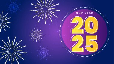 Mor Mor Mor Mor ve Sarı Modern Mutlu Yıllar 2025 Tasarım Arkaplanı