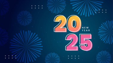 Mavi Turuncu ve Pembe Kutlama 2025 Tasarım Arkaplanı