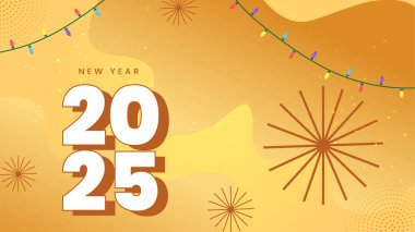 Turuncu ve Beyaz Tarz Yeni Yıl Tasarım Arkaplanı