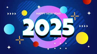 Renkli Soyut Mutlu Yıllar 2025 Tasarım Arkaplanı