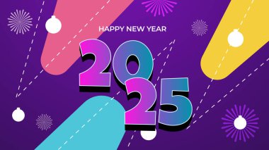 Renkli Zarif 2025 Yeni Yıl Etkinlik Tasarımı Arkaplanı