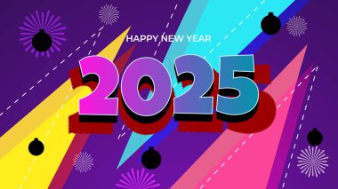 Renkli Yeni Yıl Tasarım Arkaplanı