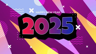 Renkli Mutlu Yıllar 2025 Tasarım Arkaplanı