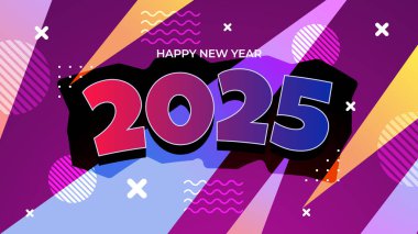 Renkli Yeni Yıl Kutlaması 2025 Tasarım Arkaplanı