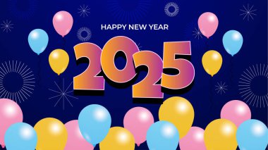 Renkli Soyut Mutlu Yıllar 2025 Tasarım Arkaplanı