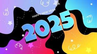 Renkli Yeni Yıl Tasarım Arkaplanı