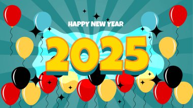 Renkli Yeni Yıl Tasarım Arkaplanı