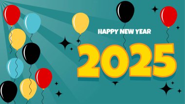 Renkli Zarif 2025 Yeni Yıl Etkinlik Tasarımı Arkaplanı