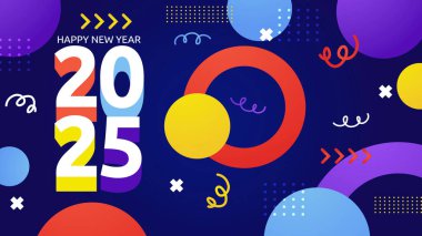 Renkli Yeni Yıl Kutlaması 2025 Tasarım Arkaplanı