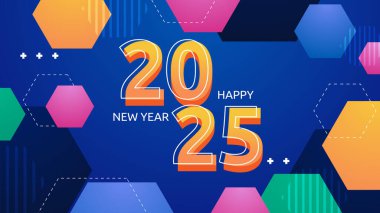 Renkli Soyut Mutlu Yıllar 2025 Tasarım Arkaplanı