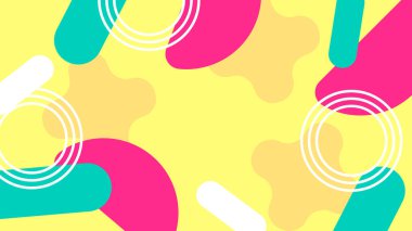 Renkli Şekillere sahip canlı Geometrik Soyut Arkaplan. Canlı Geometrik Şekiller ve Kalın Renkler içeren Oyuncu ve Dinamik Soyut Bir Arkaplan Modern ve Enerjik Tasarım Oluştur