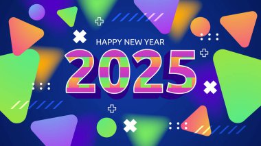 Renkli Mutlu Yıllar 2025 Tasarım Arkaplanı