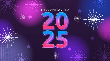 Mavi Pembe ve Mor Mor Mor Yeni Yıl Tasarım Arkaplanı