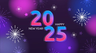 Mavi Pembe ve Mor Mor Zarif 2025 Yeni Yıl Etkinlik Arkaplanı