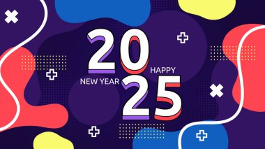 Renkli Soyut Mutlu Yıllar 2025 Tasarım Arkaplanı