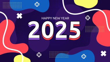 Renkli Yeni Yıl 2025 Tasarım Arkaplanı