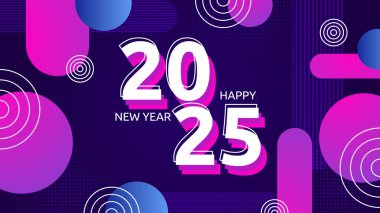 Mor Menekşe Pembe ve Beyaz Zarif 2025 Yeni Yıl Etkinlik Tasarımı Arkaplanı