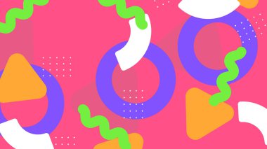 Arkaplanlı Canlı Soyut Geometrik Şekiller