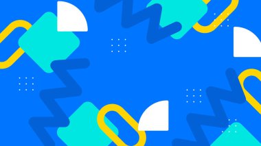 Renkli Şekillere sahip canlı Geometrik Soyut Arkaplan. Canlı Geometrik Şekiller ve Kalın Renkler içeren Oyuncu ve Dinamik Soyut Bir Arkaplan Modern ve Enerjik Tasarım Oluştur