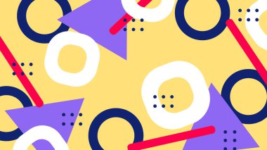 Modern Şekilli Renkli Soyut Geometrik Desen