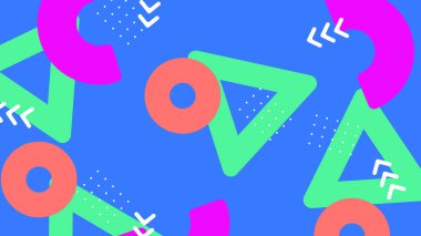 Basit Arkaplanda Renkli Geometrik Soyut Desen