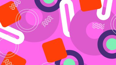 Retro Vibes ile Renkli Geometrik Soyut Arkaplan