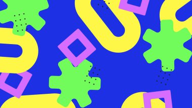 Cesur Arkaplanda Renkli Soyut Geometrik Şekiller