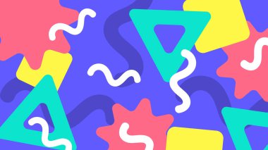 Modern Şekilli Renkli Soyut Geometrik Desen