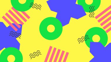 Cesur Arkaplanda Renkli Soyut Geometrik Şekiller