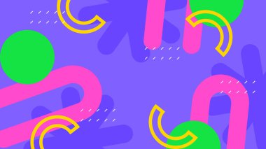 Modern Şekilli Renkli Soyut Geometrik Desen