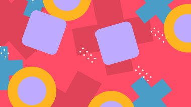 Canlı Şekiller ve Renklerle Soyut Geometrik Arkaplan. Yaratıcı Tasarım Projeleri, Sunumlar ve Modern Sanatsal Gösteriler için ideal