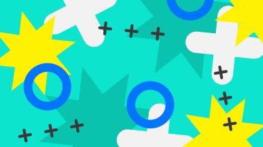 Modern Şekilli Renkli Soyut Geometrik Desen