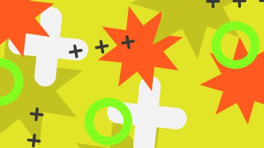 Retro Vibes ile Renkli Geometrik Soyut Arkaplan