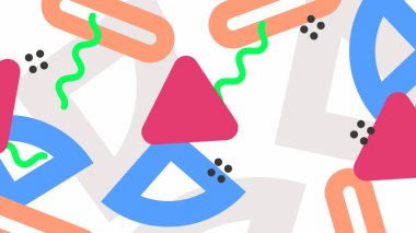 Renkli Şekillere sahip canlı Geometrik Soyut Arkaplan. Canlı Geometrik Şekiller ve Kalın Renkler içeren Oyuncu ve Dinamik Soyut Bir Arkaplan Modern ve Enerjik Tasarım Oluştur