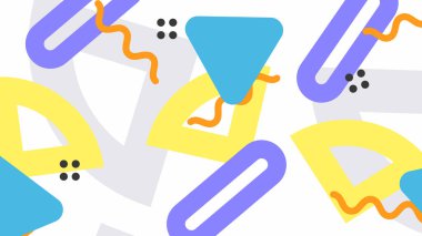 Renkli Şekillere sahip enerjik Soyut Geometrik Arkaplan. Web Tasarımı, Pazarlama Malzemeleri ve Sanatsal Projeler için ideal