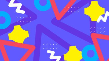 Canlı Şekiller ve Renklerle Soyut Geometrik Arkaplan. Yaratıcı Tasarım Projeleri, Sunumlar ve Modern Sanatsal Gösteriler için ideal